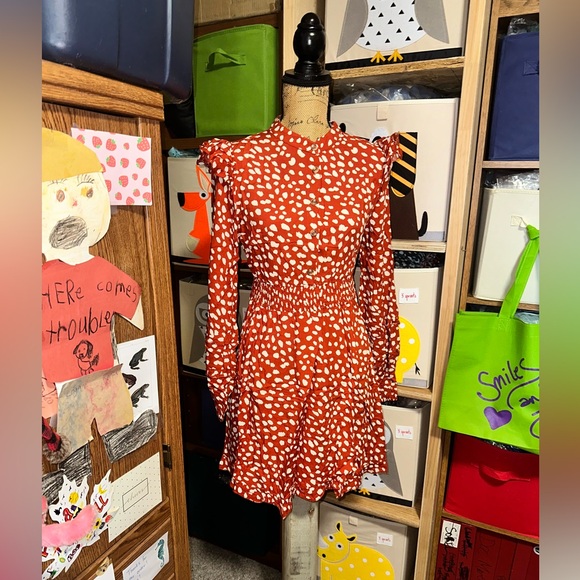 ♥️🎈NWT RED WHITE POLKADOT DRESS - Picture 9 of 15